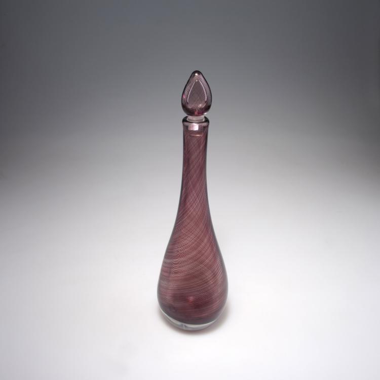 Bild 1 zu Objekt, Mezza filigrana' bottle and stopper, 1956, Paolo Venini, Venini & C., Murano, 116B 133