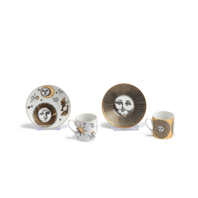 Hauptbild zu Objekt, Zwei Moccatassen mit Unterteller 'Soli' und 'Astronomici', 1990er Jahre, Piero Fornasetti, Rosenthal, Selb, 116A 9