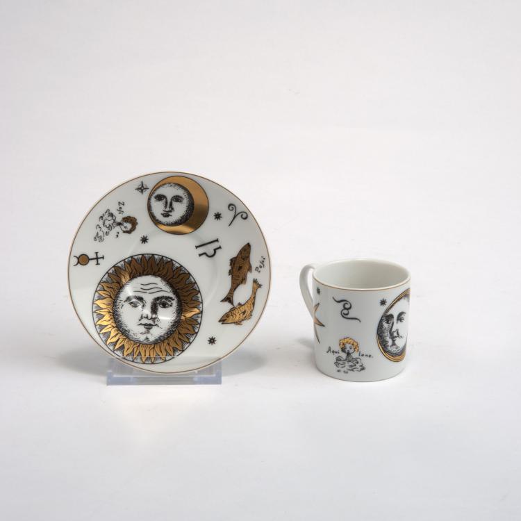 Bild 4 zu Objekt, Zwei Moccatassen mit Unterteller 'Soli' und 'Astronomici', 1990er Jahre, Piero Fornasetti, Rosenthal, Selb, 116A 9