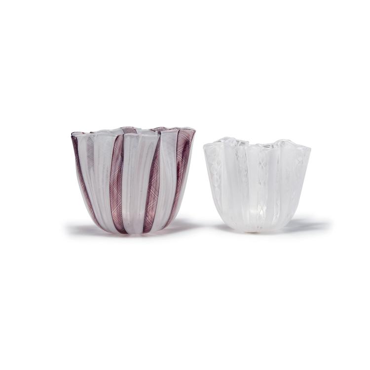 Hauptbild zu Objekt, Two 'Fazzoletto zanfirico' vases, c1950, Fulvio Bianconi, Venini & C., Murano, 116B 106