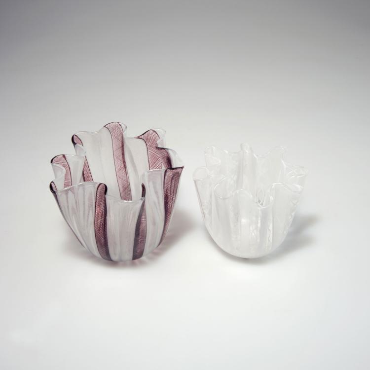 Bild 1 zu Objekt, Two 'Fazzoletto zanfirico' vases, c1950, Fulvio Bianconi, Venini & C., Murano, 116B 106