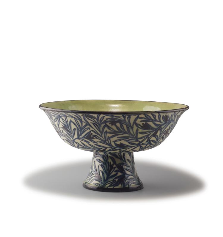 Hauptbild zu Objekt, Schale auf Fu&szlig; (Zweige), 1921-23, Max Laeuger, Karlsruhe, Majolikamanufaktur, 117A 485