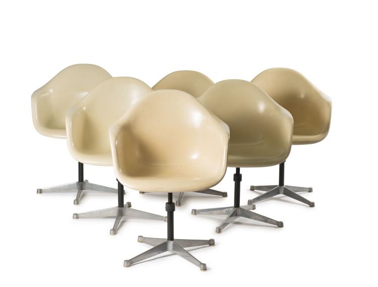 Hauptbild zu Objekt, Sechs Schalenst&uuml;hle, 1950-53, ICF, Cadsana (zugeschrieben); Herman Miller, Zeeland, 116C 49