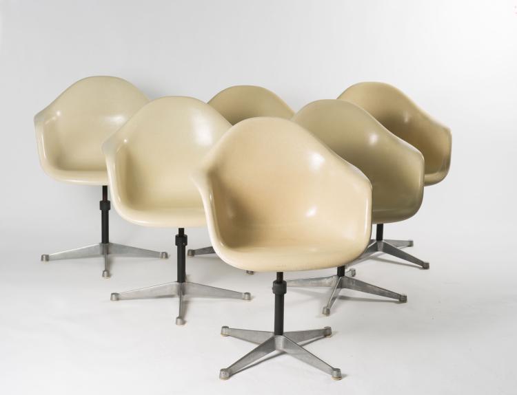 Bild 1 zu Objekt, Sechs Schalenst&uuml;hle, 1950-53, ICF, Cadsana (zugeschrieben); Herman Miller, Zeeland, 116C 49