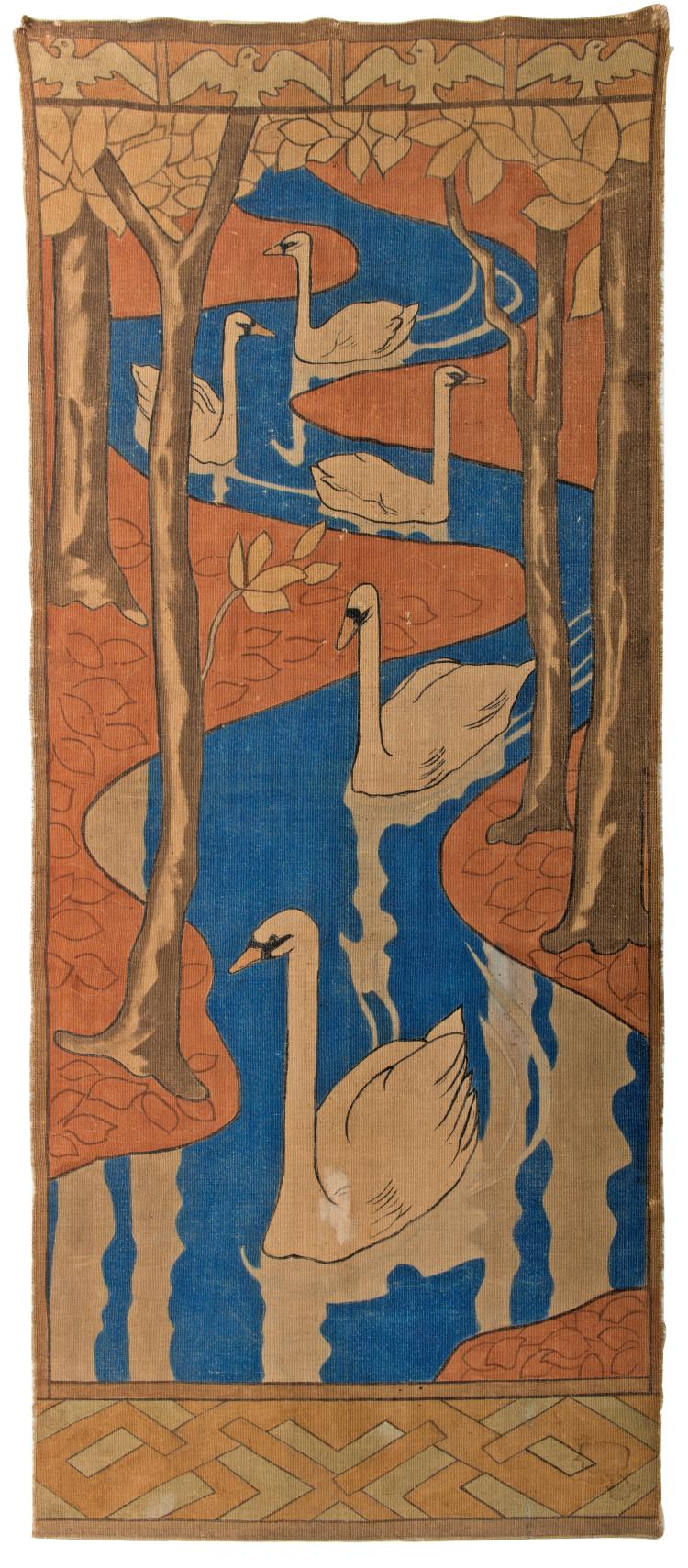 Hauptbild zu Objekt, 'Swans' tapestry, 1897, Otto Eckmann, Eckmann, Otto (nach), 117A 762