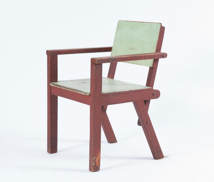 Hauptbild zu Objekt, Child's armchair, 1926, Erich Dieckmann, Bauhochschule, Staatliche, Weimar, 118A 39