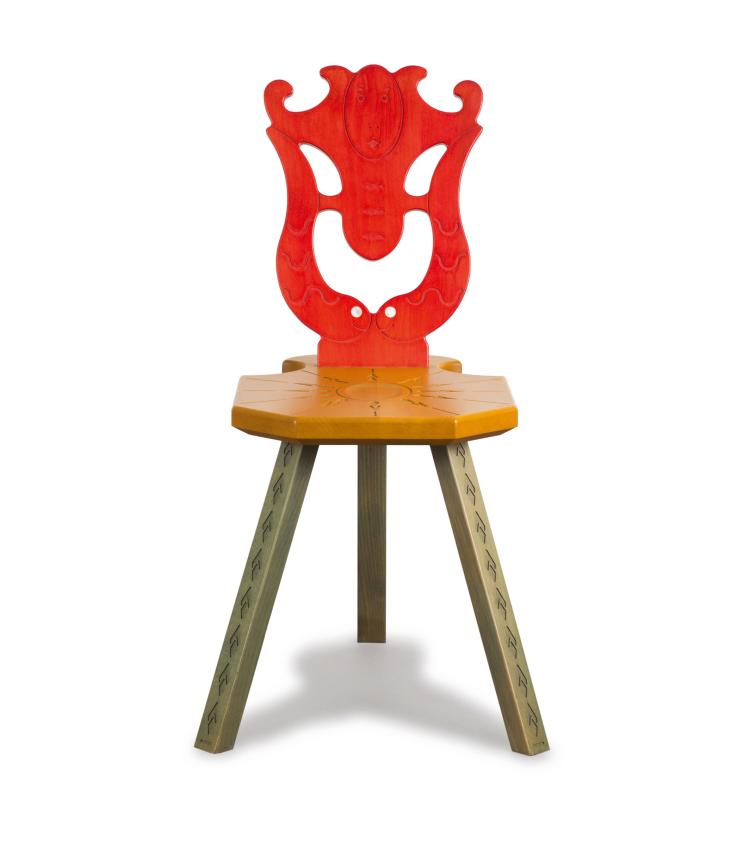 Hauptbild zu Objekt, Stuhl 'Sedile del Museo Bagatti Valsecchi', 1996, Mastrangelo, Osvaldo, Mailand, 116A 340