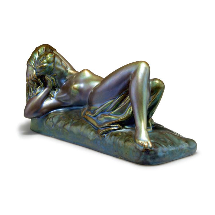Hauptbild zu Objekt, Reclining nude, prior to 1918, Zsolnay, Vilmos, P&eacute;cs, 117A 472