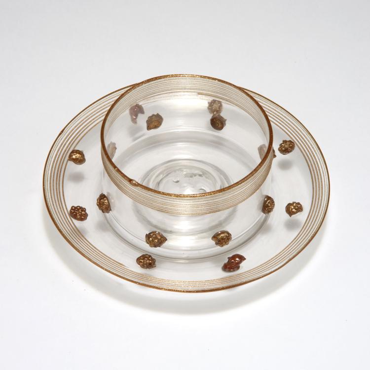 Bild 1 zu Objekt, 'A avventurina' bowl with plate, c1885, Compagnia Venezia-Murano, Murano, 116B 18