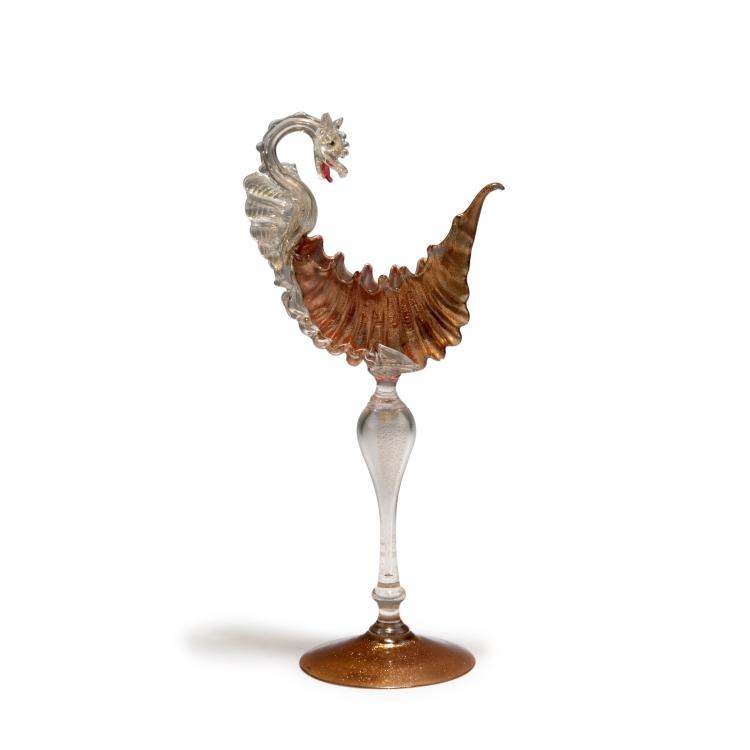 Hauptbild zu Objekt, 'Avventurino' goblet with dragon, 1890, Salviati & C., Antonio, Dott., Murano, 116B 21