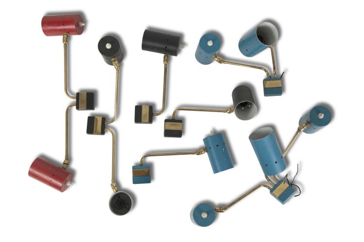 Hauptbild zu Objekt, Sieben Wandappliquen 1950er Jahre, Italien, 116A 101