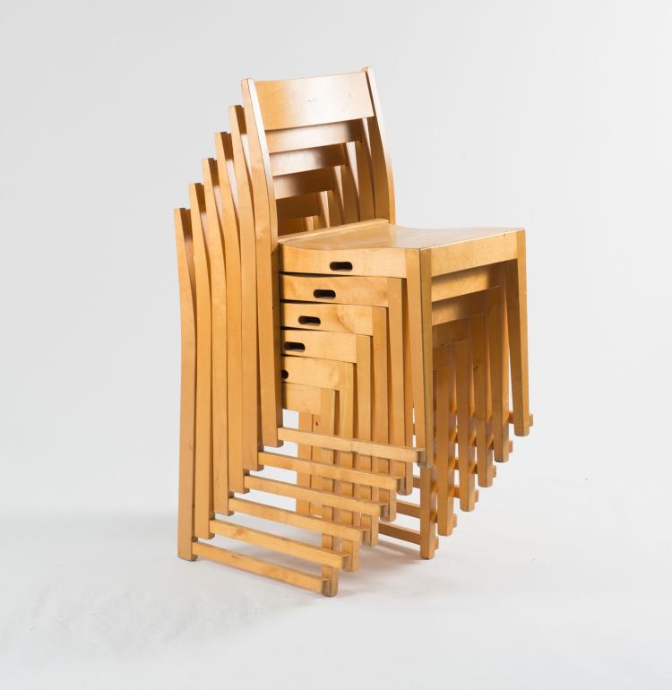 Bild 1 zu Objekt, Six stacking chairs, 1932, Sven Markelius, Svenska M&ouml;belfabrikerna, Bodafors, 119A 3