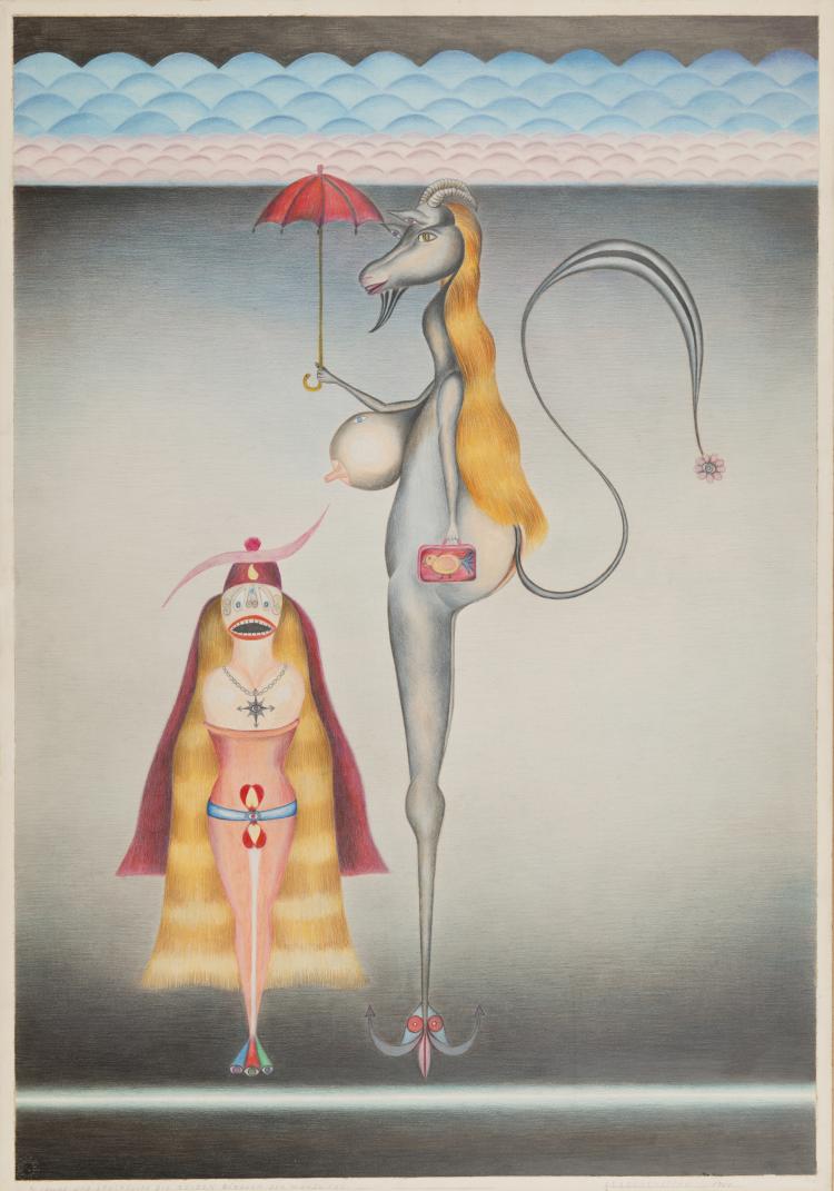 Hauptbild zu Objekt, 'Jucelche and Spuckelche - The two rivals of the Lunar Love', 1959, Friedrich Schr&ouml;der Sonnenstern, 118B 166