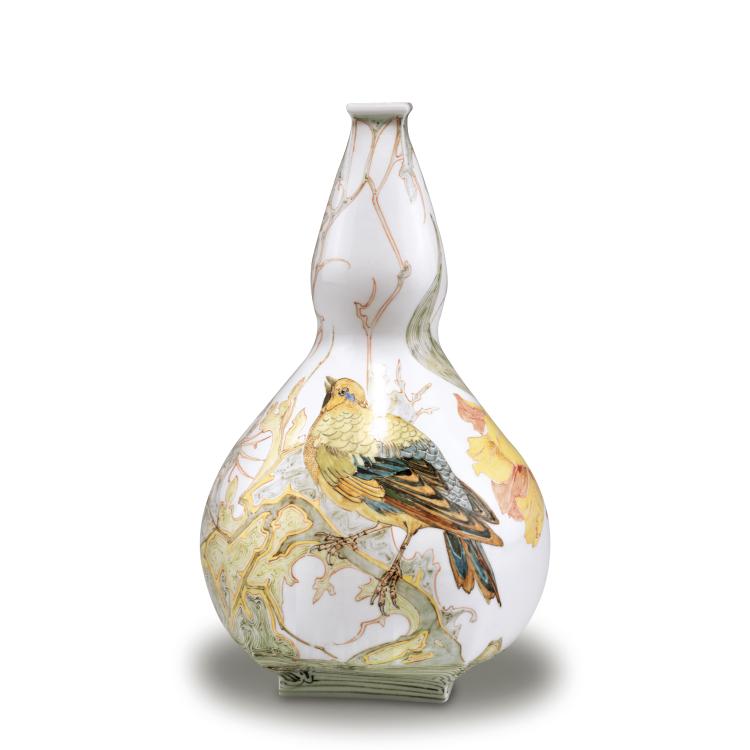 Hauptbild zu Objekt, Vase mit Sittich, 1907, Samuel Schellink, Rozenburg, Den Haag, 117A 372