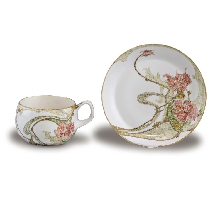 Hauptbild zu Objekt, Cup and saucer, 1900, Jacobus Willem van Rossum, Rozenburg, Den Haag, 117A 354