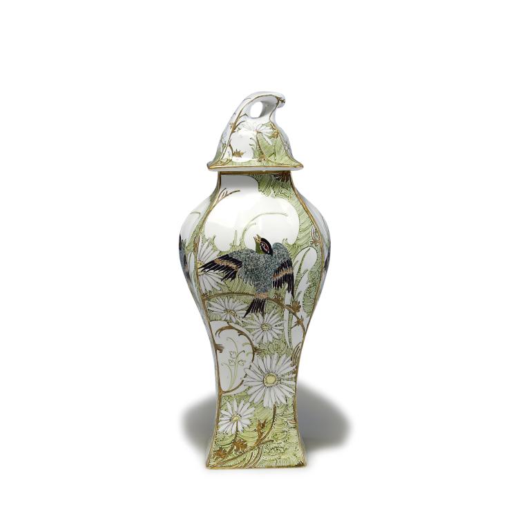 Hauptbild zu Objekt, Tall vase with marguerites, 1899, Samuel Schellink, Rozenburg, Den Haag, 117A 353