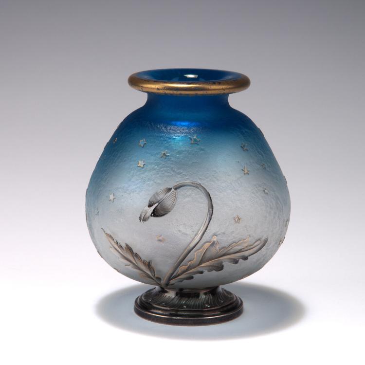 Bild 1 zu Objekt, Vase 'Pavot' mit Silbermontierung von Malv&eacute;zieux-Ain&eacute;, Paris, um 1895, Daum Fr&egrave;res, Nancy, 117A 20
