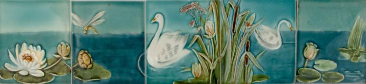 Hauptbild zu Objekt, Five tiles, c1900, Frankreich, 117A 423