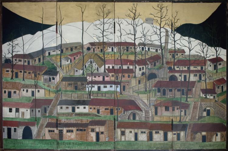 Hauptbild zu Objekt, 'Les Cagnas' screen model, c1921, Jean Dunand, 118A 120