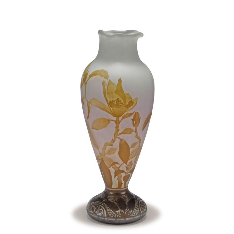 Hauptbild zu Objekt, Gro&szlig;e Vase 'Magnolia soulangeana', um 1900, Daum Fr&egrave;res, Nancy, 117A 34