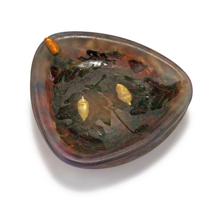 Hauptbild zu Objekt, Vide poches 'Feuilles d'automne', col&eacute;opt&egrave;re, 1901, Daum Fr&egrave;res, Nancy, 117A 44