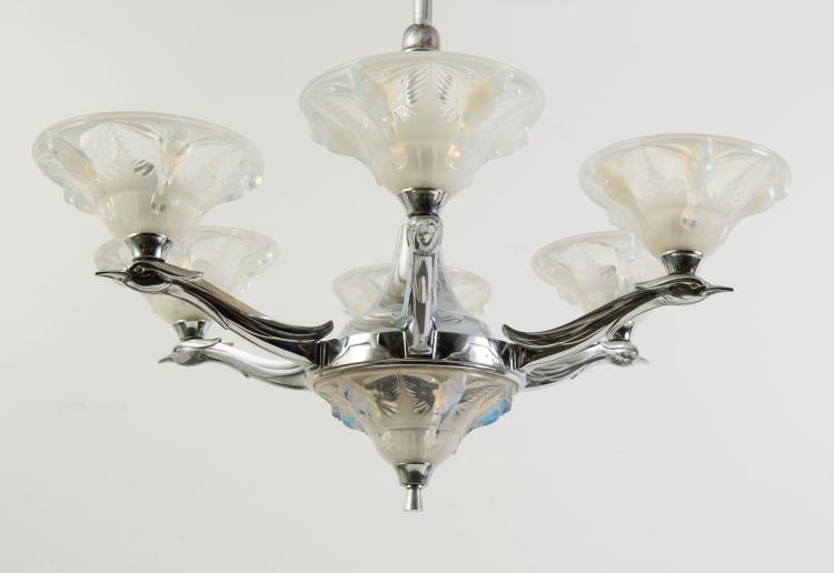 Bild 2 zu Objekt, 'Birds' ceiling light, c1930, Ezan; Verreries d'Ezanville, 120 690