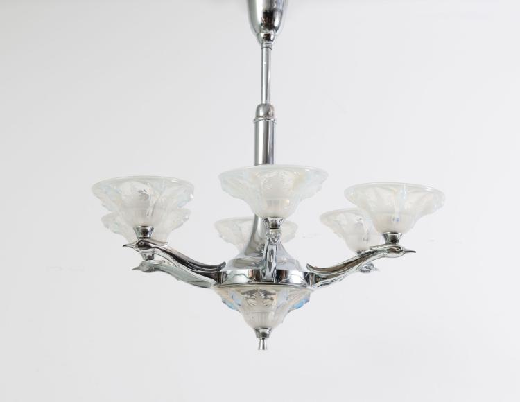 Bild 3 zu Objekt, 'Birds' ceiling light, c1930, Ezan; Verreries d'Ezanville, 120 690
