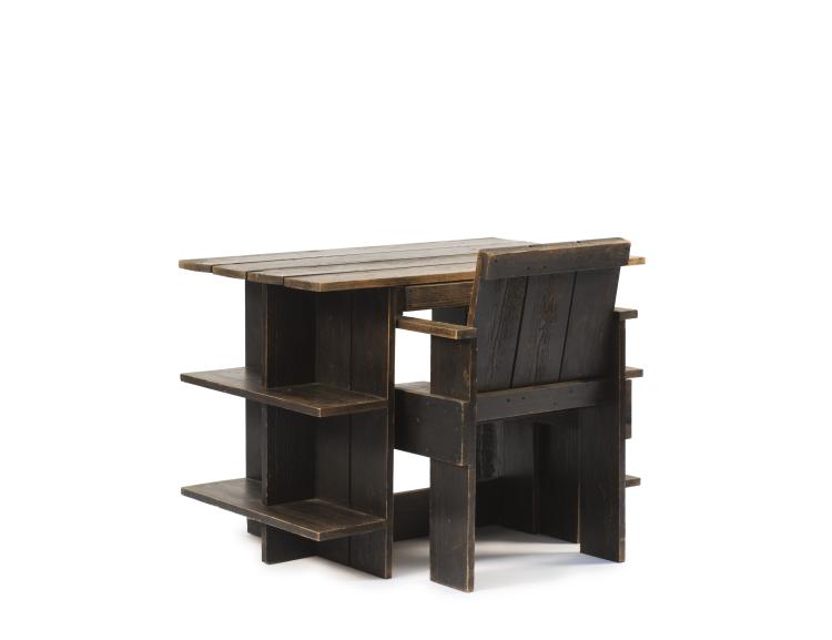 Hauptbild zu Objekt, 'Crate desk' and 'Crate chair', 1934, Gerrit Rietveld, Groenekan, G.A. van de, De Bilt; Metz & Co., Rotterdam, 118A 144