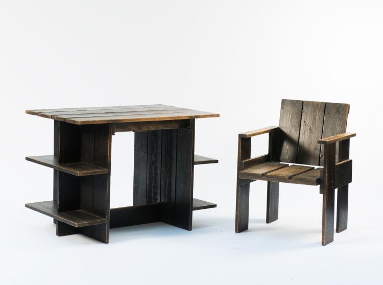 Bild 1 zu Objekt, 'Crate desk' and 'Crate chair', 1934, Gerrit Rietveld, Groenekan, G.A. van de, De Bilt; Metz & Co., Rotterdam, 118A 144