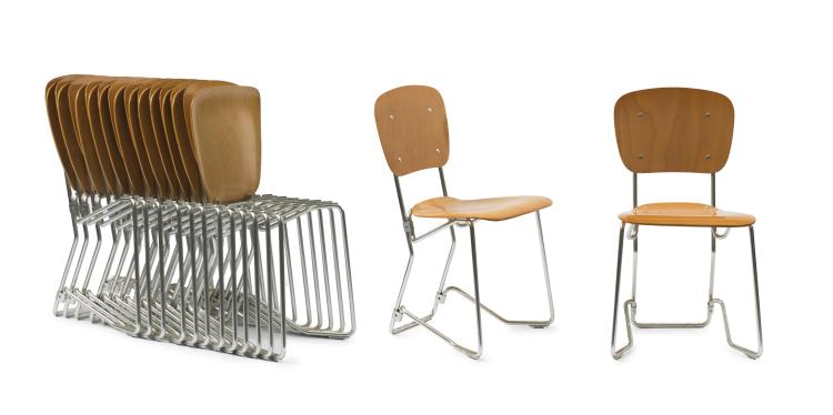 Hauptbild zu Objekt, Zw&ouml;lf St&uuml;hle 'Aluflex', 1951, Armin Wirth, Zieringer, Philip, Schweiz, 119C 260