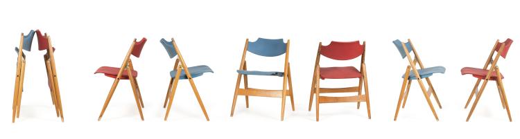 Hauptbild zu Objekt, Eight 'SE 18' folding chairs, 1953, Egon Eiermann, Wilde & Spieth, Esslingen, 118A 68