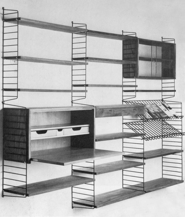 Hauptbild zu Objekt, 'String' wall shelf, c1955 , Nisse Strinning, String Design AB, V&auml;llingsby, 119A 28