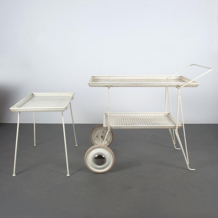 Bild 2 zu Objekt, Serving cart and occassional table, 1950s, Niederlande (zugeschrieben), 119C 255