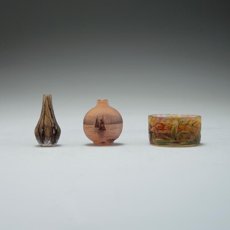 Bild 1 zu Objekt, Miniature 'Voiliers, coucher de soleil' vase, c1910, Daum Fr&egrave;res, Nancy, 120 91