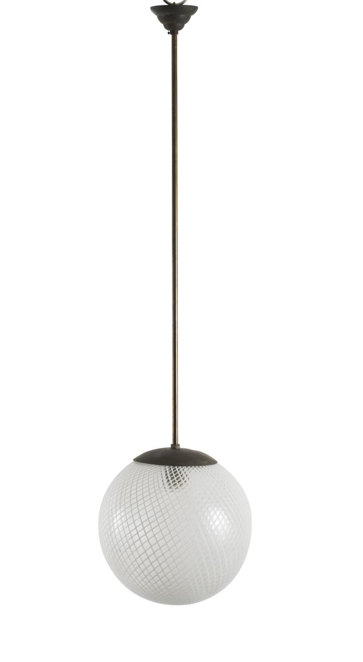 Hauptbild zu Objekt, 'Reticello' ceiling light, c1940, Carlo Scarpa, Venini & C., Murano (zugeschrieben), 119C 48