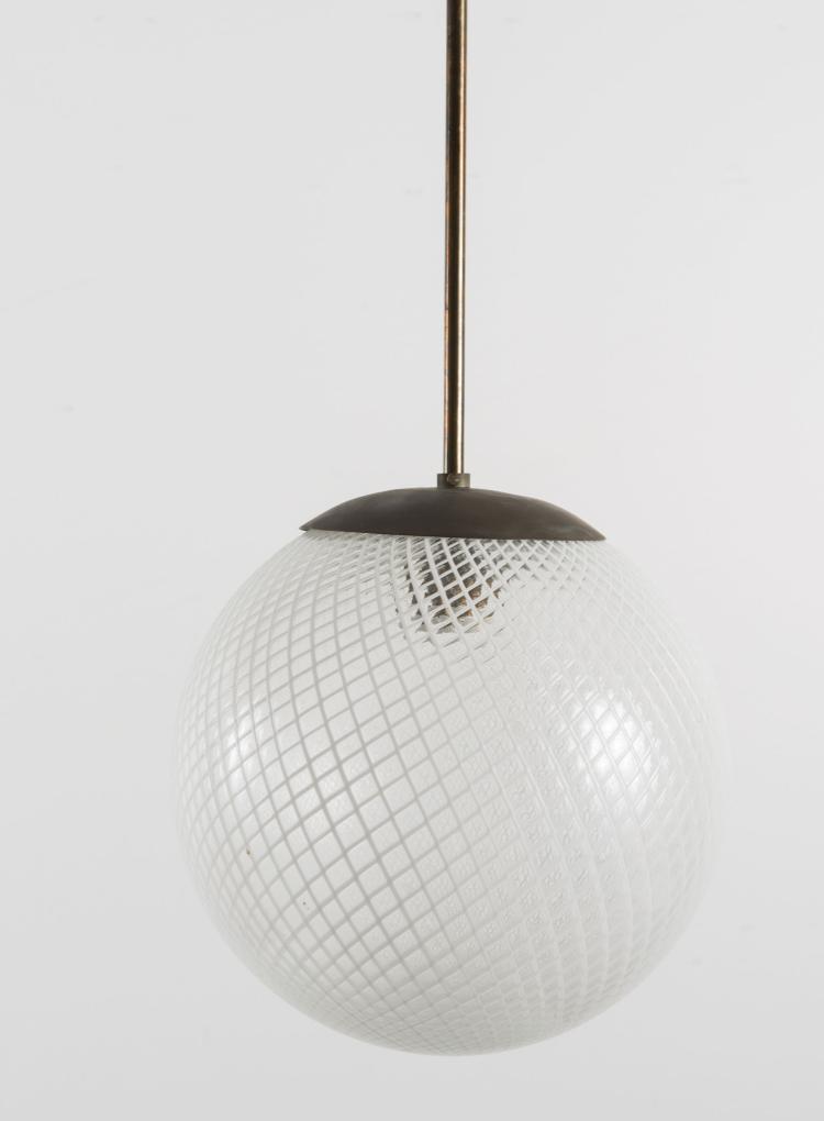 Bild 1 zu Objekt, 'Reticello' ceiling light, c1940, Carlo Scarpa, Venini & C., Murano (zugeschrieben), 119C 48