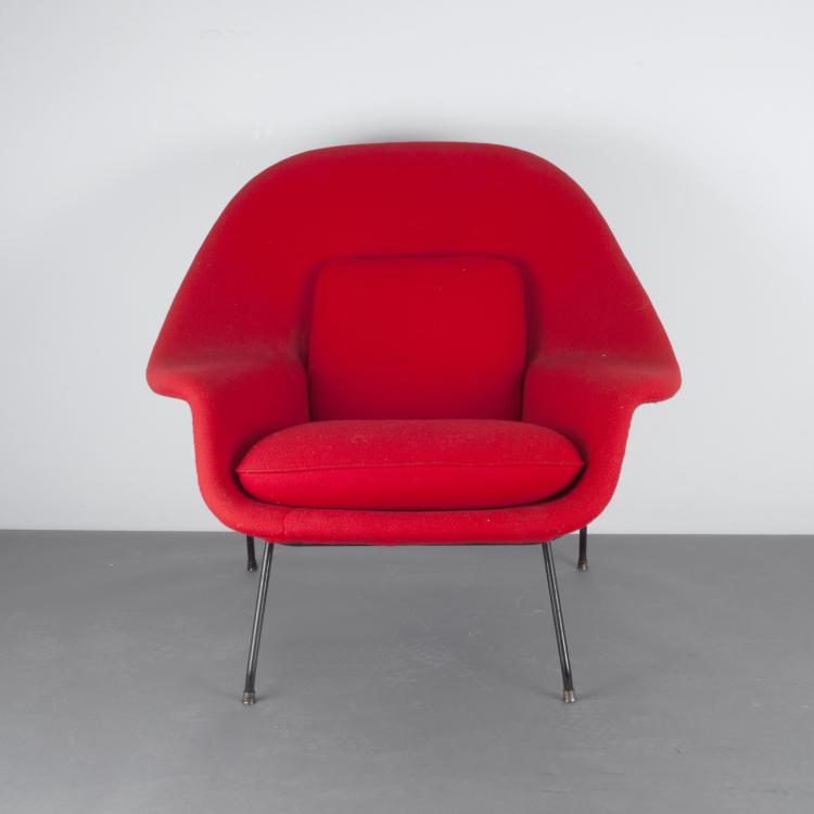 Bild 2 zu Objekt, Sessel 'Womb-chair 70' mit Ottoman '74', 1948, Eero Saarinen, Knoll International, New York, 118A 175