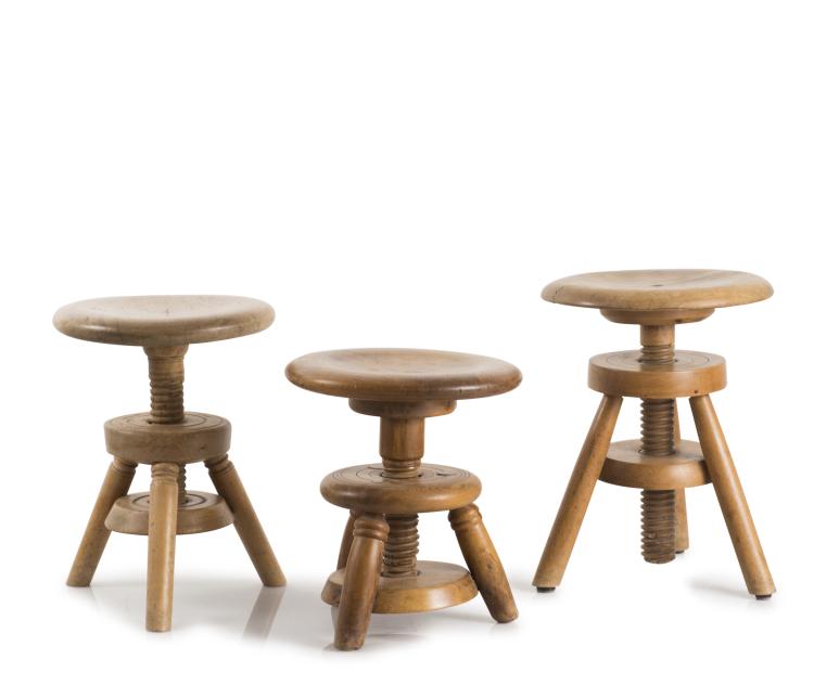 Hauptbild zu Objekt, Three height-adjustable stools, c1850, Deutschland, 119C 1