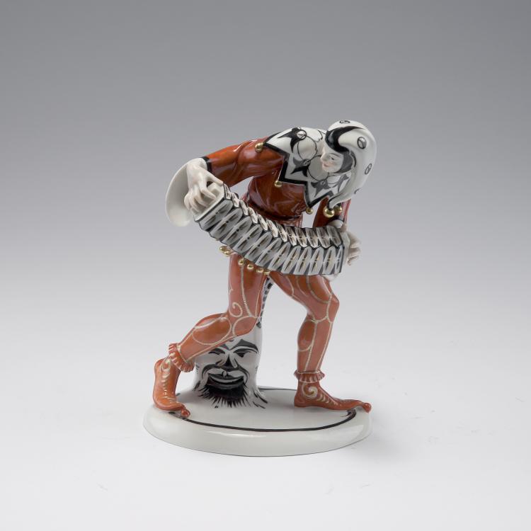 Hauptbild zu Objekt, Harlequin with accordion, 1919, Gustav Oppel, Schwarzburger Werkst&auml;tten, Unterweissbach, 120 563