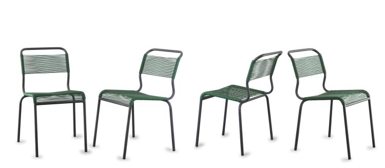 Hauptbild zu Objekt, Four '130' stacking chairs,  1947, Andr&eacute; Dupr&eacute;, Knoll International, New York, 119C 287