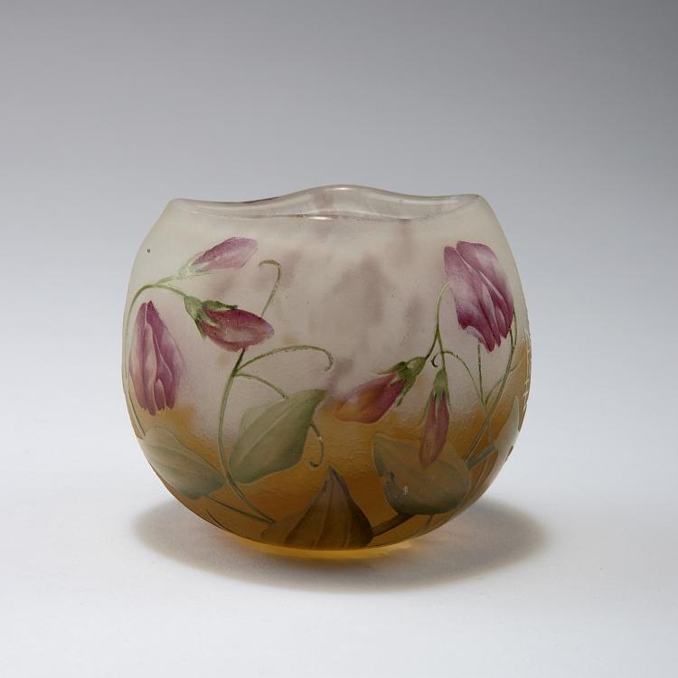 Hauptbild zu Objekt, Small 'Pois de senteur' vase, 1910, Daum Fr&egrave;res, Nancy, 120 56