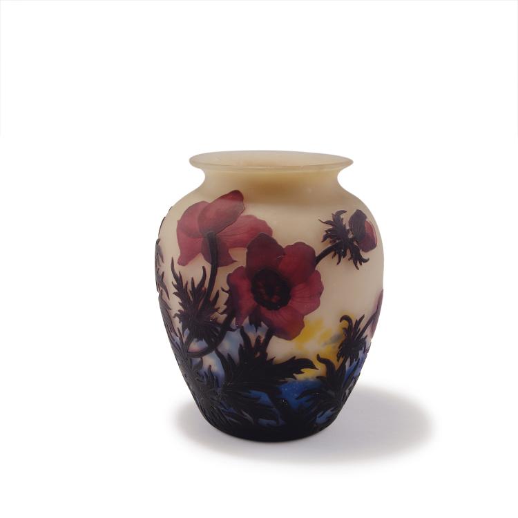 Hauptbild zu Objekt, 'An&eacute;mones' vase, c1925, Muller Fr&egrave;res, Lun&eacute;ville, 120 310