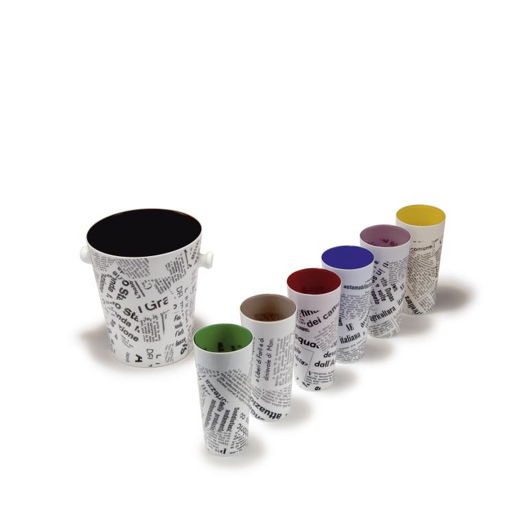 Hauptbild zu Objekt, Six tumblers and ice bucket, 1960s, Moretti, Carlo, Murano, 119B 163