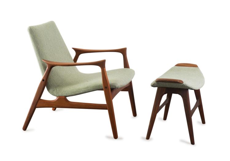 Hauptbild zu Objekt, '240' lounge chair with footstool, 1958, Kold, Mogens, M&ouml;belfabrik, Kerteminde, 119A 186