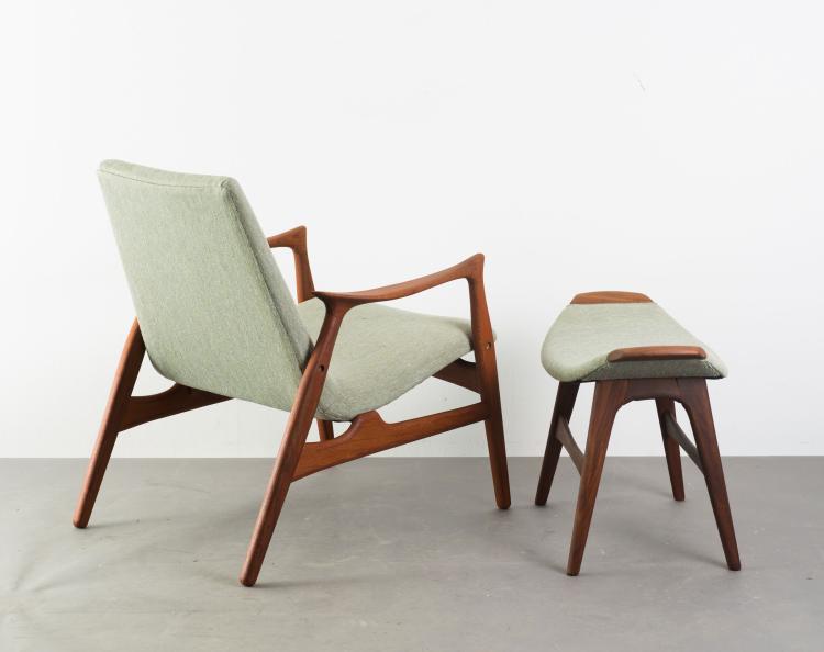 Bild 1 zu Objekt, '240' lounge chair with footstool, 1958, Kold, Mogens, M&ouml;belfabrik, Kerteminde, 119A 186