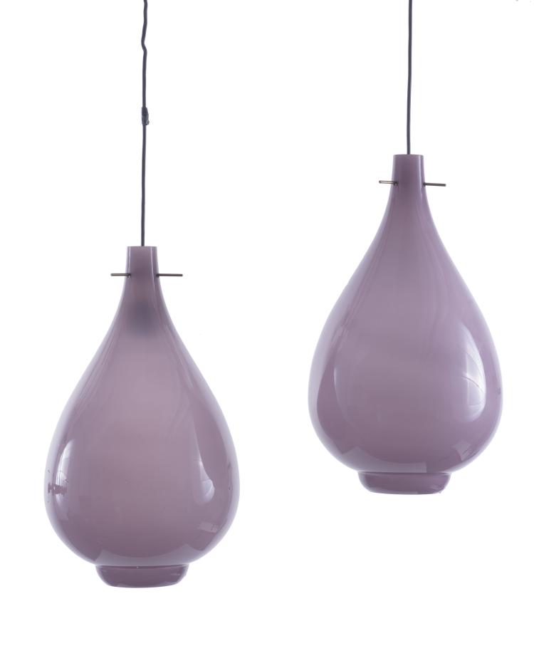 Hauptbild zu Objekt, Zwei Deckenleuchten, 1950er Jahre, Venini & C., Murano, 119B 78