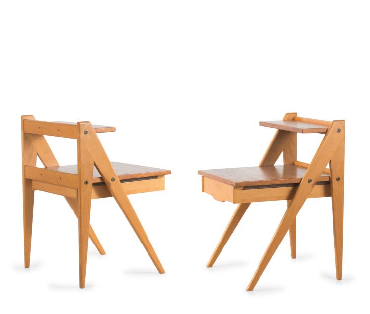 Hauptbild zu Objekt, Two bedside tables, c1955, Yngve Ekstr&ouml;m, ESE M&oslash;bler, D&auml;nemark, 119A 25