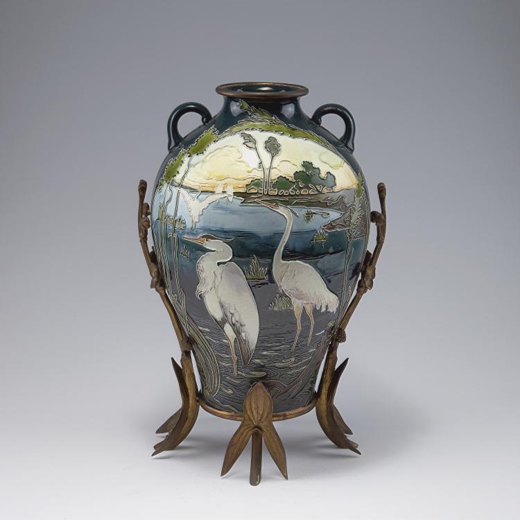 Hauptbild zu Objekt, Tall vase with handles, c1900, Dressler, Julius, Biela, 120 596