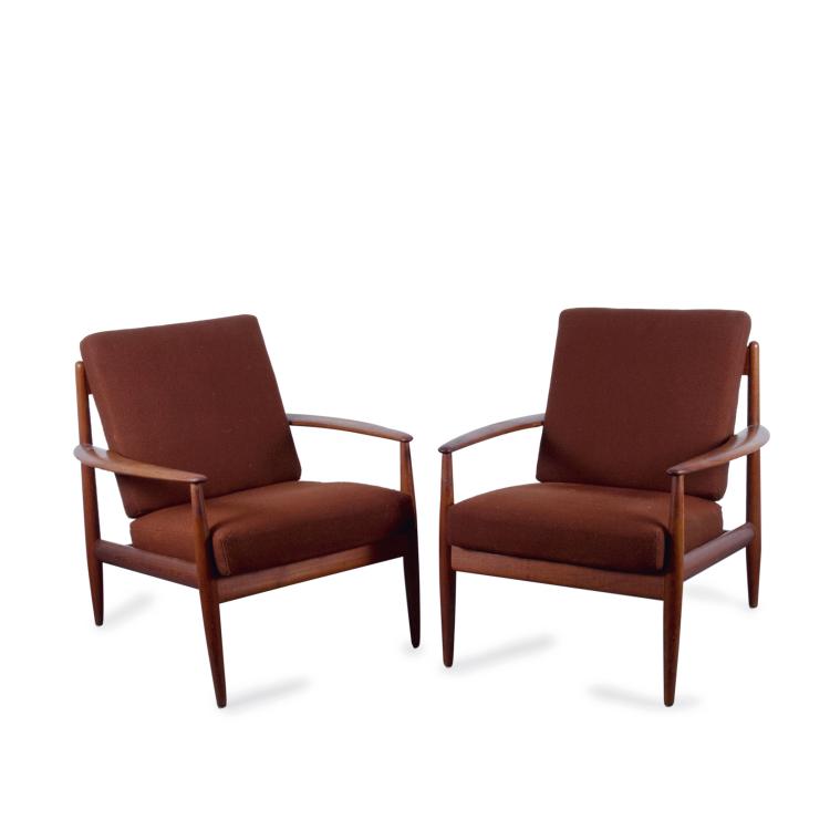 Hauptbild zu Objekt, Two '128' easy chairs, c1963, Grete Jalk, France & Daverkosen, Kopenhagen, 119A 236
