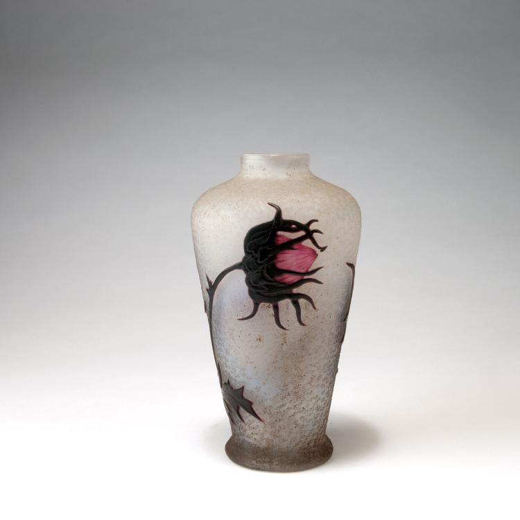 Bild 1 zu Objekt, 'Chardons rouges' vase,1896, Antonin Daum, Daum Fr&egrave;res, Nancy, 120 16